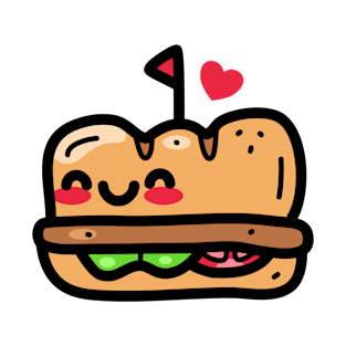 Doodle Burger Cute Hand Drawn Style T-Shirt