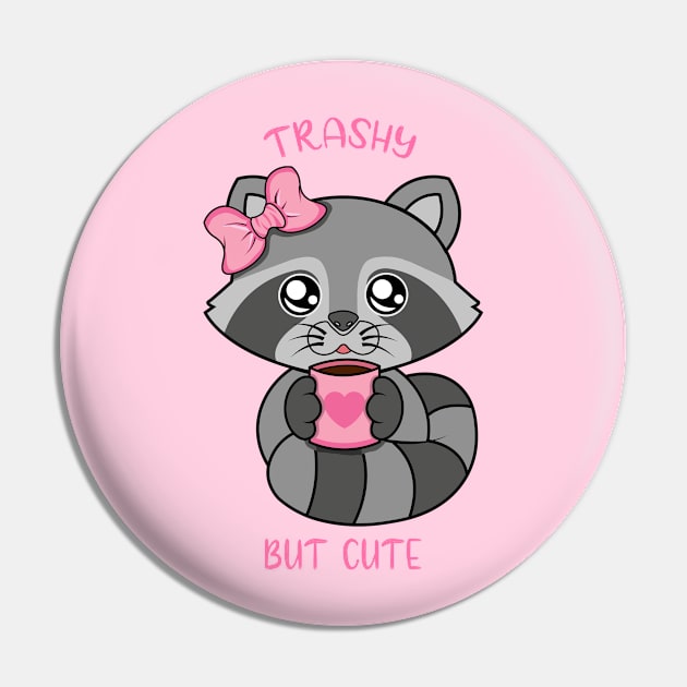 Trashy but cute, cute raccoon Pin by JS ARTE