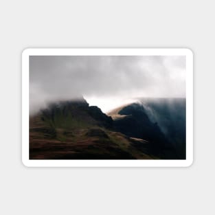 Cloudfall - cloud passes over the Trotternish Ridge on Isle of Skye, Scotland Magnet