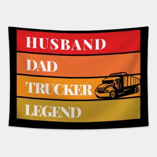 Husband Dad Trucker Legend Tapestry