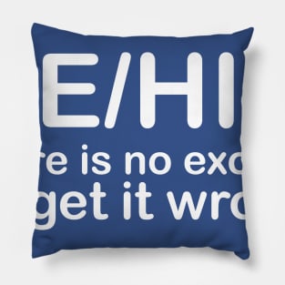 Pronouns: HE/HIM - there is no excuse to get it wrong *white text* Pillow