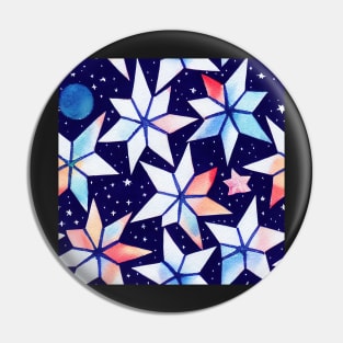 Watercolor Christmas Winter Snowflakes Pin