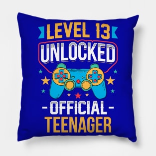 Level 13 Unlocked Official Teenager 13th Birthday Pillow