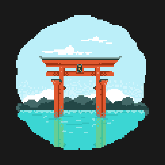 Torii Gate Pixel Art by KnifeBook