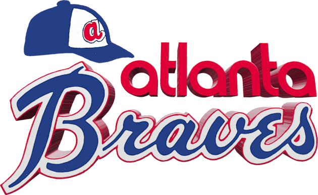 Atlanta Braves 3D - Hank Aaron era 1970s Cap and Logo Kids T-Shirt by RetroZest