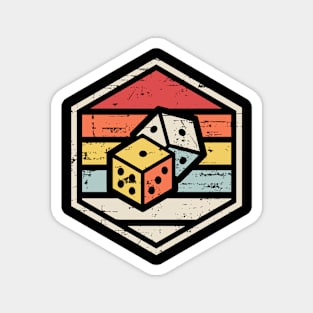 Retro Badge Dice Magnet