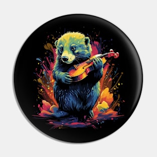 Honey Badger Playing Violin Pin