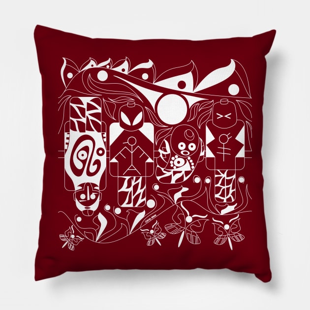 the aliens mystery in game board ecopop pattern Pillow by jorge_lebeau