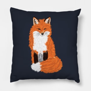 Artwork of a Sitting Red Fox I Pillow