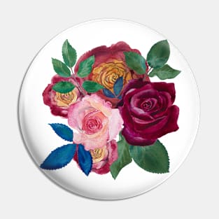 Rose Jewels vintage bouquet Pin