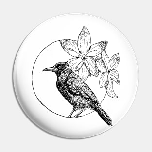 Crow in the circle Pin