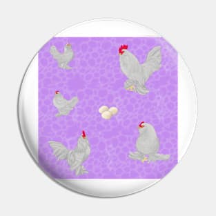 Lavender Belgian D'Uccle Pattern Purple Pin