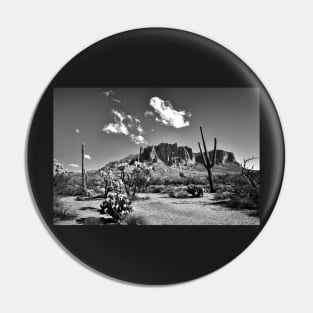 Superstition Mountain In Black And White Pin