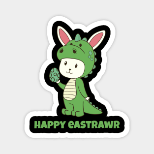 Happy Eastrawr T Rex Dinosaur Shirt Cute Easter Bunny Pajama T-Shirt Magnet