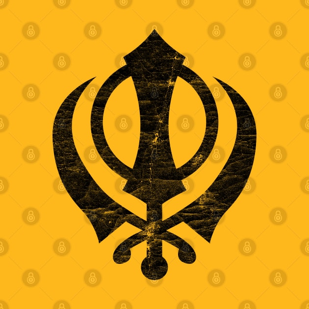 Khanda (Sikh symbol) -  Vintage Faded Style Design by DankFutura