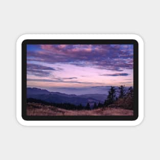 Colorful sunset mountain view Magnet