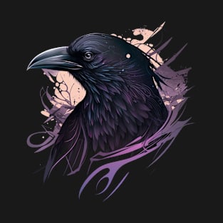 Raven Graphic Goth Black Crow T-Shirt