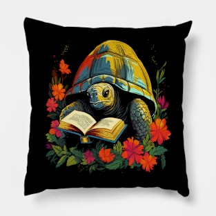 Tortoise Reads Book Pillow