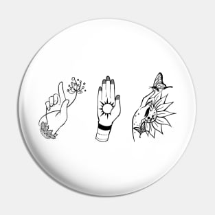 Inked Fingers Collage Pin