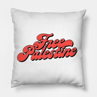 Free Palestine \//\\/ Retro Style Design Pillow