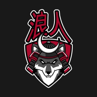 Ronin Wolf Samurai  浪人 T-Shirt