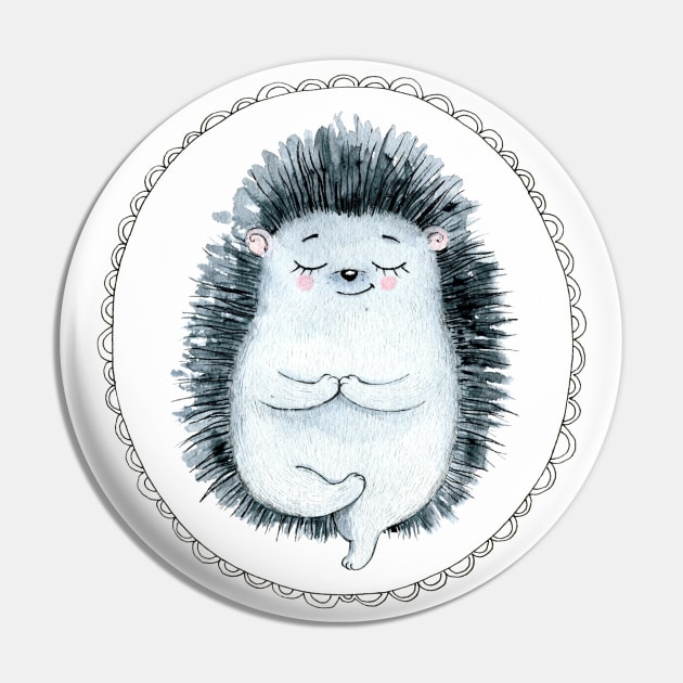 Hedgehog yoga Pin by Dashagileva.art