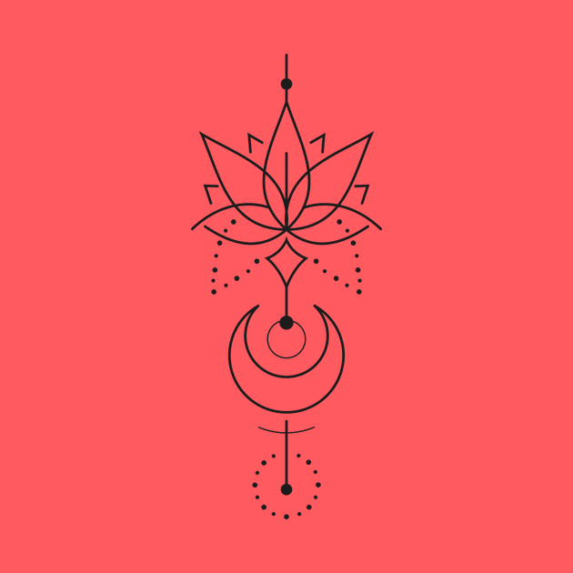 Simple Geometric Lotus Tattoo by Human_Pretzel