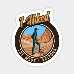 The Wave Arizona with Male Hiker Retro Design Magnet