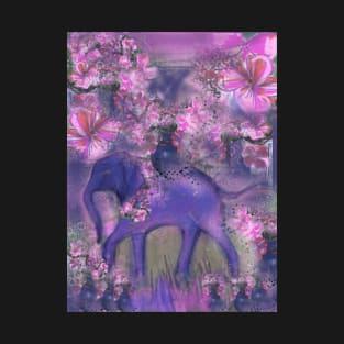 Elephant garlanded with Pink Flowers T-Shirt