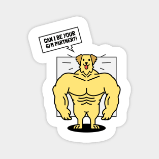 Can I Be Your Gym Partner? Golden Retriever Dog Magnet