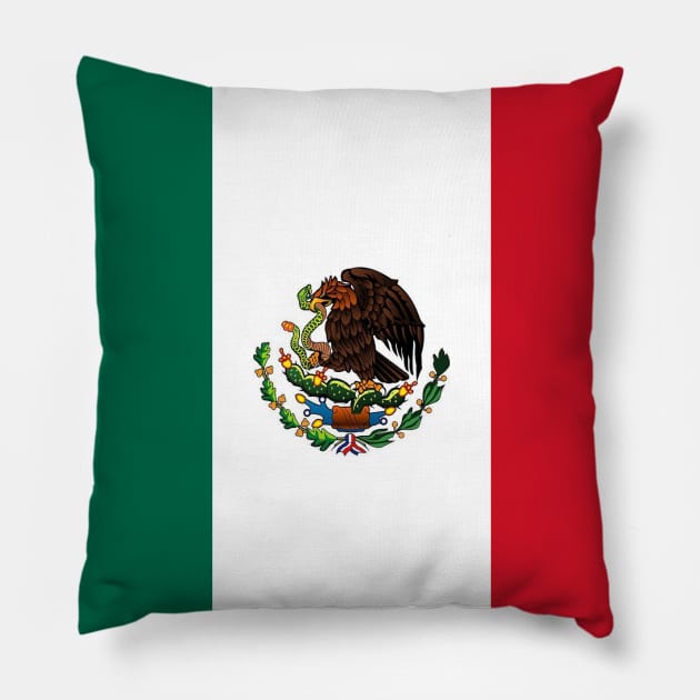 Mexico Flag Pillow by dhuffines