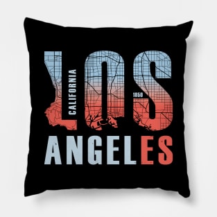 Los Andeles (LA) California city map typography-1850 Pillow