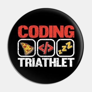 Funny Coding Triathlet Pizza Sleep Programmer Gift Pin