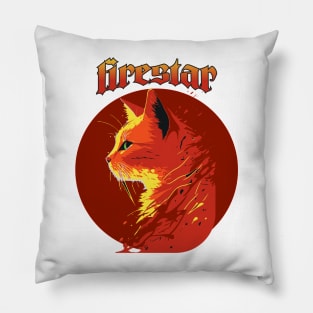 Firestar Warriors Headshot Sticker for Cat Lovers & Warrior Cats Fans - Feline, Kittens, and Cute Pets Art Featuring Adventure Fiction and Mythical Creatures Pillow