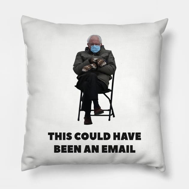Bernie Sanders Mittens Sitting Inauguration Pillow by patrickadkins