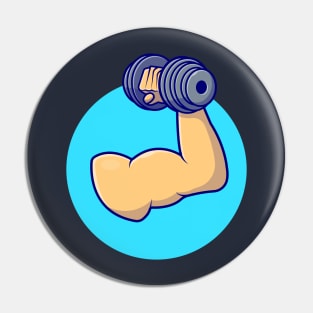 Hand Lifting Dumbbell Cartoon Vector Icon Illustration (2) Pin