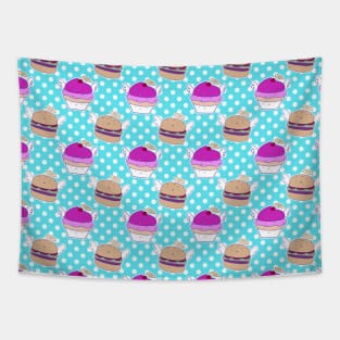 Angel Cupcake Burger Pattern Tapestry