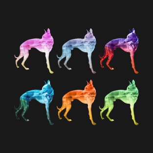 Multicoloured Whippet Waves Pop Art T-Shirt