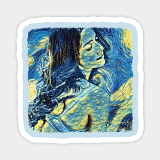 Beautiful girl Van Gogh Style Magnet