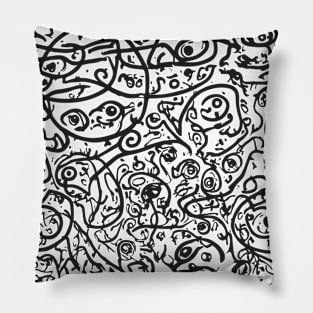 Alien Dance Party - Abstract Graphic Pillow