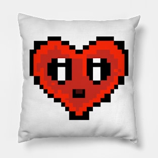 Pixel Heart 8-bit cute cartoon in love Pillow