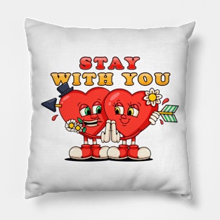 Stay with you, sweet pair of heart characters Pillow