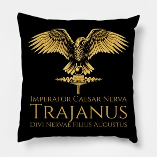 Ancient Roman Emperor Trajan - History Of Rome - SPQR Aquila Pillow