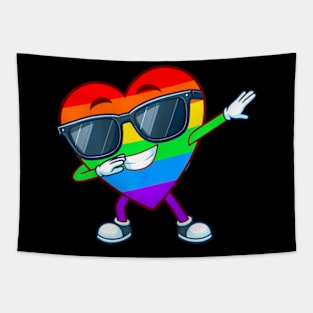 Dabbing Heart  LGBT Pride Month Tapestry