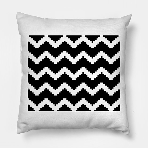 Zigzag geometric pattern - black and white. Pillow by kerens