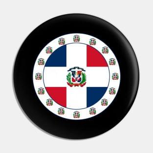 Dominican Republic Flag Medallion with Emblem Pin