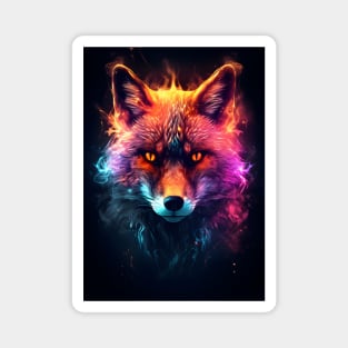 Colorful Fox Animal Neon Magnet