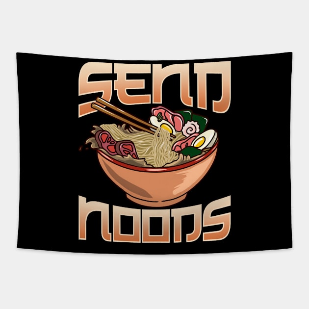 Send Noods Anime Gaming Pho Ramen Noodle Pun Tapestry by theperfectpresents