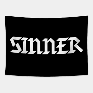 Sinner - Sinners are Winners - Evil Villain Bad Guys Typography Tapestry