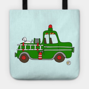 Green Fire Truck Tote